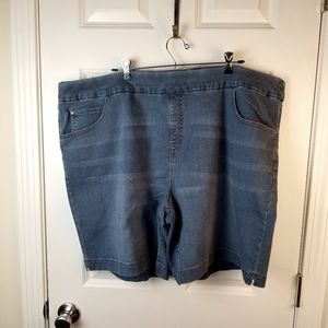 Terra & Sky Womens Light Blue Jean Shorts Size 3X